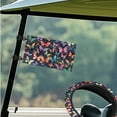 thumbnail image 3 of XYZCANDO Butterfly 4 PCS Golf Cart Seat Covers Golf Cart Steering Wheel Cover Golf Cart Flags Golf Cart Accessories Steering Wheel Wrap for Women Club Car Seat Covers Golf Flag Frame Black, 3 of 7