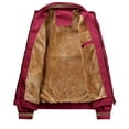 thumbnail image 5 of Vedolay Winter Jackets for Men Zip Front Baseball Bomber Jacket Long Sleeve Outerwear Clothes Red,M, 5 of 5