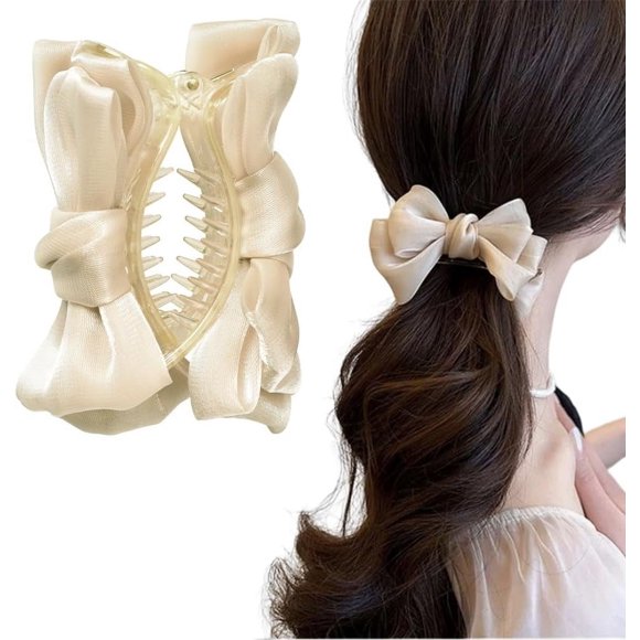 shiyou-Bow Claw Clips for Women Girls Thick Hair Bow Clips for Women Bow Jaw Hair Clips Claw Barrettes for Thin Hair Banana Hair Clips for Women Bowknot Claw Clip Clamps Hair Bow Decorations Accessor