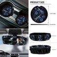 thumbnail image 6 of Renewold Blue Dragonfly Flower 12 PCS Auto Accessories Front Car Seat Covers with Steering Wheel Seat Belt Cover Armrest Pad Trash Bin Sunglass Pocket Rear View Mirror Cover Coaster Keychain, 6 of 7
