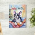 thumbnail image 2 of Watercolor Hello Winter Boston Terrier Chill Christmas Welcome Vertical Matte Canvas Poster Gentleman Dog Lover Gifts Wall Art Home Decor - 00016, 2 of 5