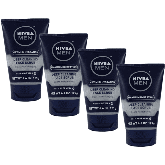 4 Pack - Nivea for Men Energizing Face Scrub 4.4 oz (125 g) Each