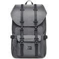 thumbnail image 1 of Mochila de viaje escolar KAUKKO flexible con portátil para 15 22L Nylon Negro gris, 1 of 5