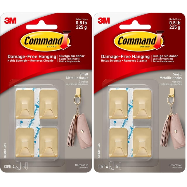 Wall Hooks Command, 16 ganchos metálicos pequeños con 20 tiras