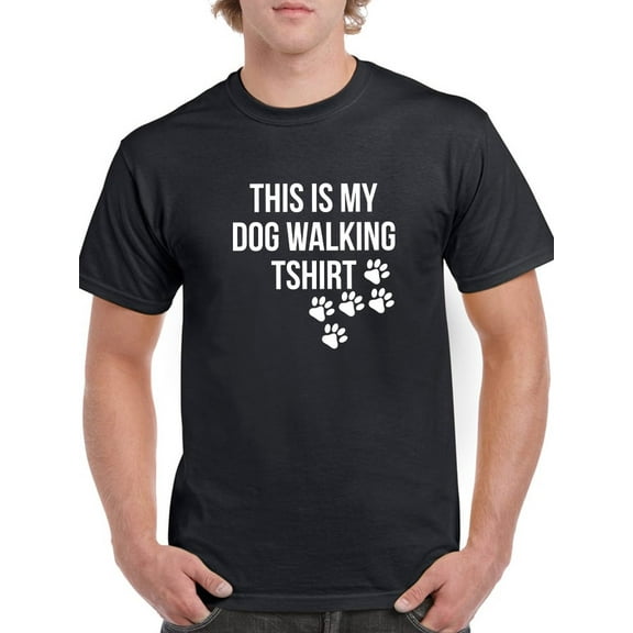 Tee Bangers Mens Graphic Tee - My Dog Walking Shirt Paw Prints - Regular Fit 100% Cotton