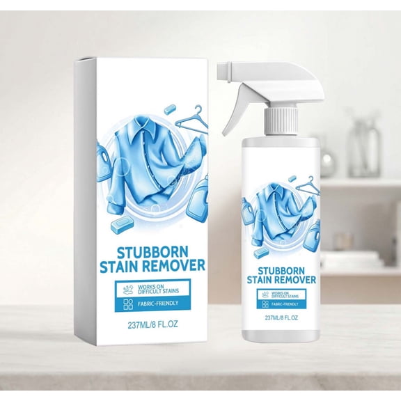 Fabric Stain Remover Spray 237ml Clothes Cleaner for Food Oil Coffee Wine Tough Stains Color Safe Gentle Formula for Delicate Fabrics Laundry Pretreat Care Solution