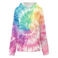 thumbnail image 6 of Blmnix Pink Comfort Hoodie Fall Basic Tie-Dye Loose Workout Tops for Women Long Sleeve Hooded Hoodie Tops, 6 of 7