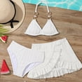 thumbnail image 2 of Miaoju Girls Swimsuits Size 14-16 Ruffle Bikini Sets Spaghetti Strap Tankini Set 3-Piece Bathing Suits for Girls, 2 of 5