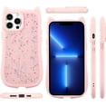 thumbnail image 7 of for iPhone 13 Pro Max Case,Sparkly Cute Cat Ear Case for Women Girls,Glitter Bling Soft TPU Silicone Bumper Protective Cover for iPhone 13 Pro Max,Pink, 7 of 7