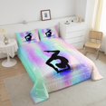 thumbnail image 3 of Space Star Glitter Comforter Set Twin Size, Gymnastics Bedding Set Gymnast Gifts , Gymnastics Lover Bedding Comforter Sets Tie Dye Starry Sky Duvet Insert Rainbow Room Decor, Purple Teal, 3 of 5