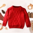 thumbnail image 2 of Ccpelsie Little/Big Girls Sweaters Cotton Cute Kids Sweater Crew Neck Holiday Pullover for Toddlers(Red,6-7 Years), 2 of 7