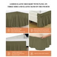 thumbnail image 5 of Abstract Solid Color Bed Skirt California King Size 16" Drop Simple Avocado Dark Low Saturation Ruffled Wrap Around Bed Skirts Adjustable Elastic Bedskirt Dust Ruffle for California King Size Bed, 5 of 7
