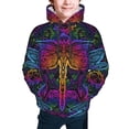 thumbnail image 5 of Kll Unisex Kids Boys Girls Hooded Pocket Pullover Hoodies-Indian Mandalas Dragonfly, 5 of 9
