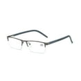 thumbnail image 3 of 2 PK Men's Blue Light Blocking Reading Glasses - Rectangular Metal Half-Frame - Spring Hinge Readers +2.00, 3 of 6