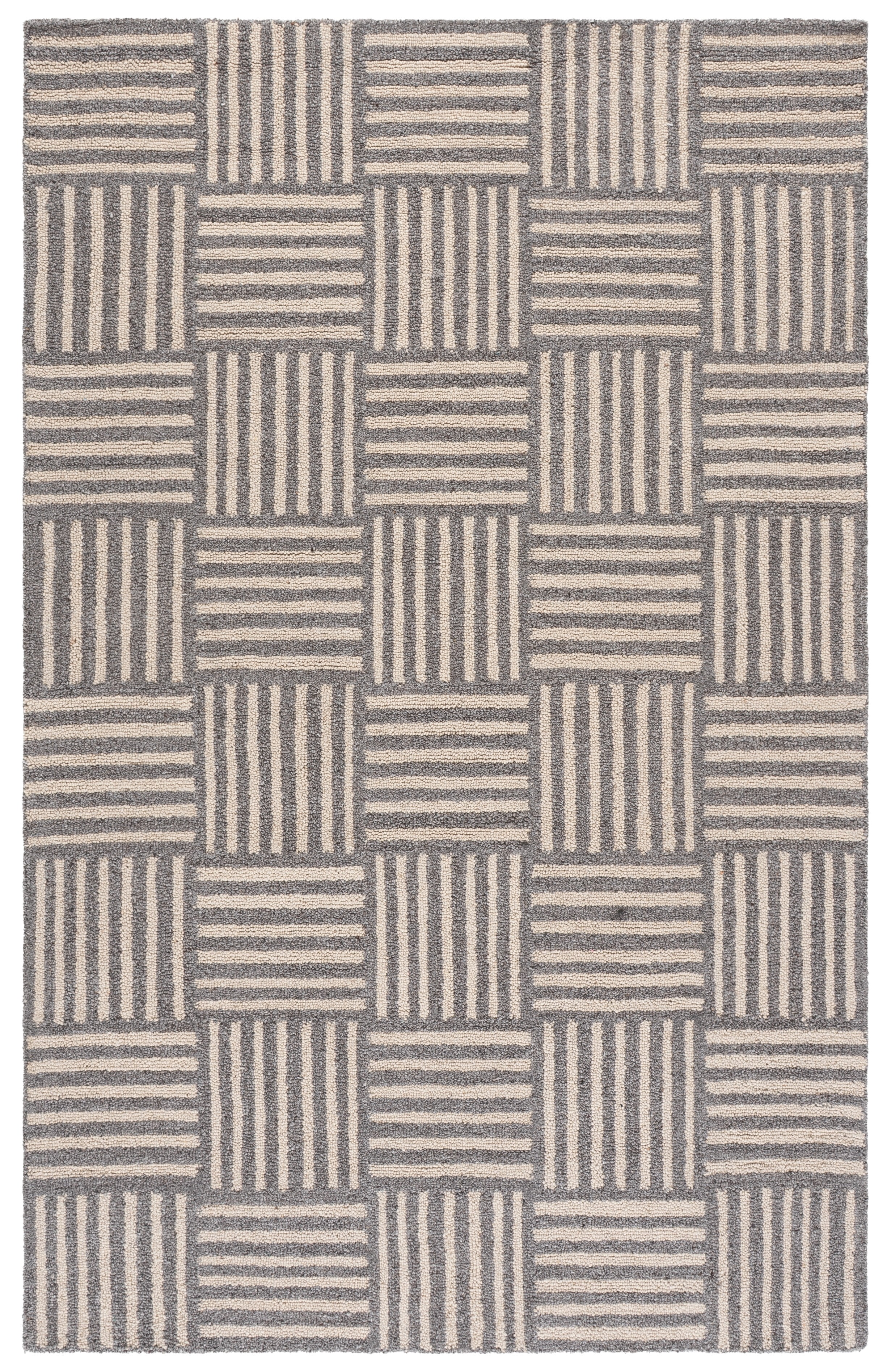 SAFAVIEH Abstract Benedict Geometric Area Rug, Ivory/Dark Gray, 5' x 8'