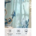 thumbnail image 6 of Sheer Curtains 45 Inch Length 2 Panels Set for Kitchen, Coastal Anchor Blue Semi Sheer Curtains for Windows, Summer Beach Nautical Coral Starfish Voile Window Treatments Rod Pocket Curtain, 6 of 7