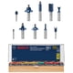 thumbnail image 2 of Juego de brocas fresadoras BOSCH RBS010, 10 piezas, con punta de carburo, 1/2 y 1/4 pulgadas, 2 of 8