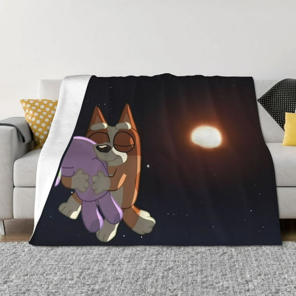 Rozeui Bluey for Flannel Blanket, Soft Fuzzy Plush King Blanket for Winter, Thick and Warm All-Season Bed Throw-50"x40"