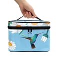 thumbnail image 2 of HELLHERO Cosmetic Organizer Bag Case Large Capacity Brush Slots for Men and Women Hummingbird Daisy Blue, 2 of 5