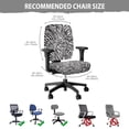 thumbnail image 6 of SCRAWLGOD Zebra Print Black White 2 Piece Sets Office Chair Slipcover Non-Slip Easy to Remove High Back Chair Slipcover Stain Resistant Breathable Rotating Chair Cover, 6 of 7