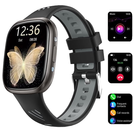 Smart Watch IP68 Waterproof Bluetooth Call(Answer Make Calls) LED Flashlight Health Heart Monitor Women Men Watch for Android Ios