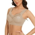 thumbnail image 5 of Tweang Wide Straps Bra No Underwire Bras Posture Correcting Bra Push Up Anti Sagging Full Coverage Bra Anti Sagging Bra Support Powerful Sports Bras for Women Wirefree Bras Khaki 4XL, 5 of 8