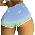 thumbnail image 3 of Feancey Women's Butt Lift Shorts Summer Elastic High Waist Workout Booty Shorts High Cut Trendy Print Running Yoga Shorts Casual Short Pants Green M, 3 of 6