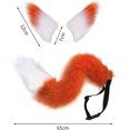 thumbnail image 3 of Cola de felpa de gato, zorro, lobo de piel sintética y orejas de clip para accesorios de disfraces de fiesta de Halloween naranja, 3 of 5