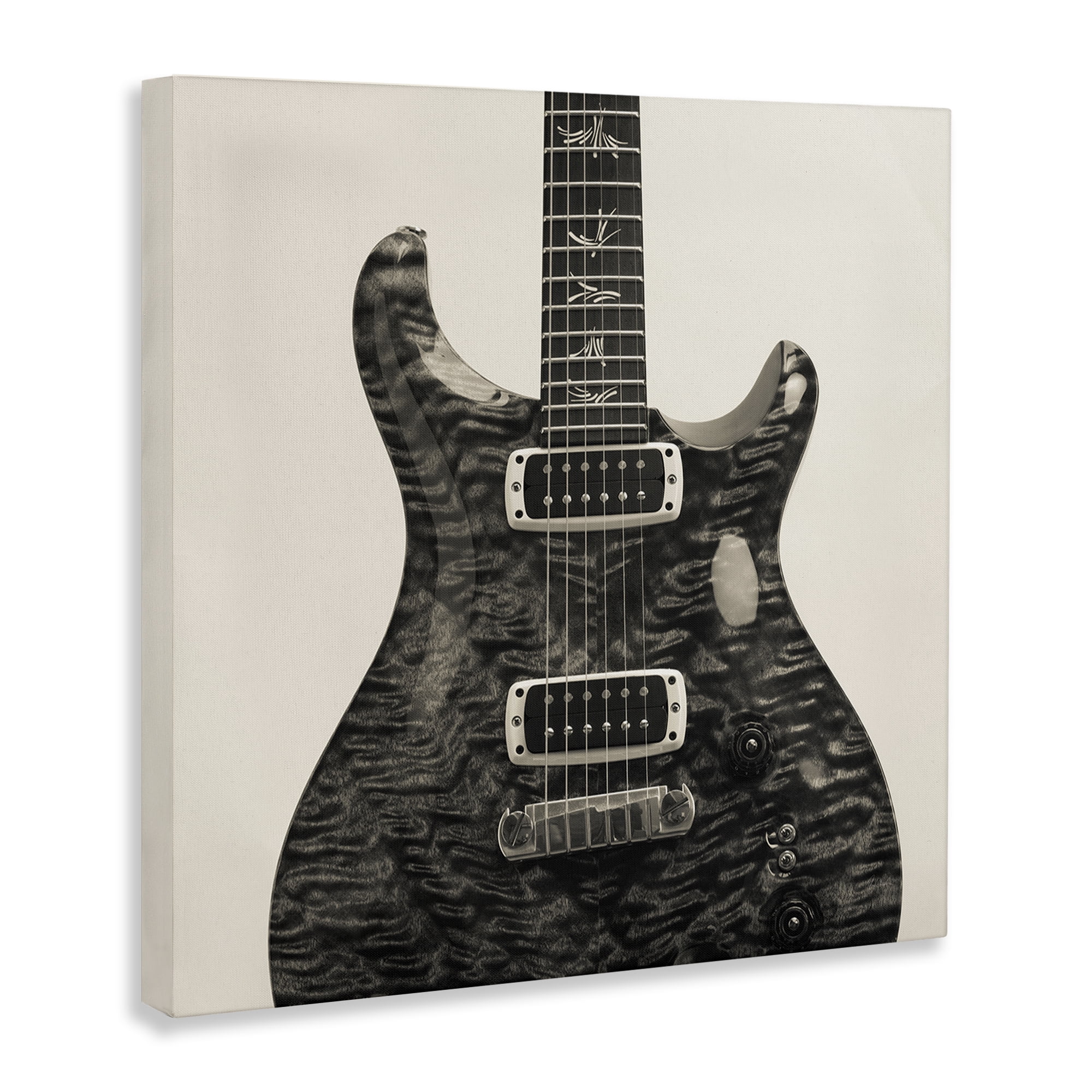 Stupell Industries Wave Patterned Guitar Entertainment Photography Wrapped Canvas Art Print Wall Art, 24 x 24