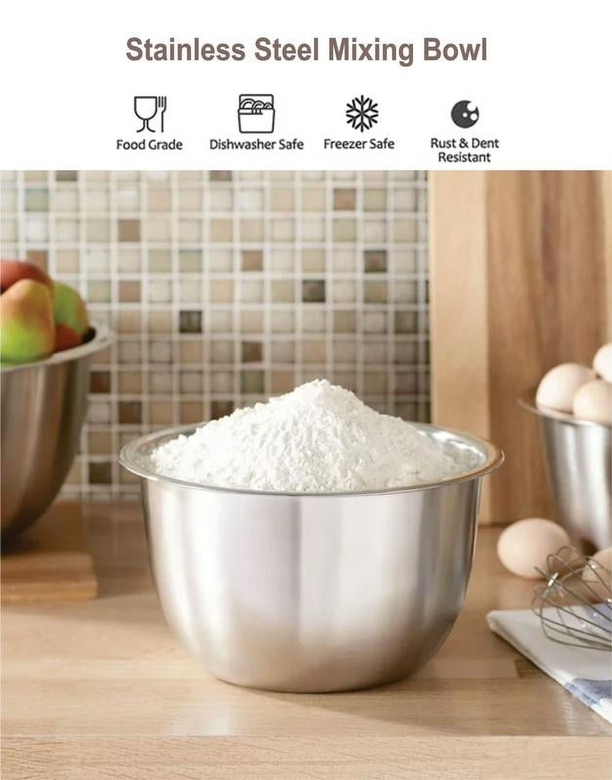 Mainstays SS 8QT Multi-Use Mixing Bowl for Prepping, Serving or Storage