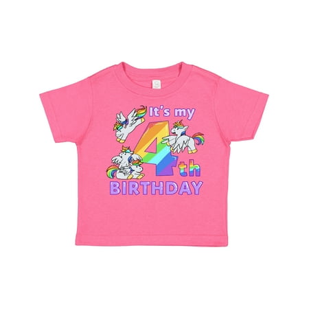 

Inktastic It s My 4th Birthday Unicorn Gift Toddler Boy or Toddler Girl T-Shirt