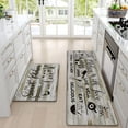 thumbnail image 2 of Kitchen Mats Cushioned Anti Fatigue 2 Piece Set Farmhouse, Rustic Kitchen Rugs Non Slip Washable, Waterproof Wooden Rugs for Kitchen Floor Mats for in Front of Sink, 18'''' x 48'''' + 18'''' x 30'''', 2 of 6