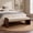 Light Camel, variant on 63" Boucle Upholstered Decorative Ottoman Bench, Solid Rubber Wood Side Panel Frame Accent Bench, Minimalist Long Ottoman for Bedroom Entryway Living Room, Light Camel