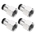 thumbnail image 1 of Unique Bargains 4 Pcs 1/4 Inch OD Tube to 1/4 Inch NPT Female Thread Push to Connect Fittings, 1 of 7