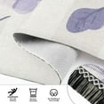 thumbnail image 4 of Light Purple Checkerboard Florals Leaves Bedside Runner Rug 2'x 6' Non Slip Carpet Floor Mat Area Rug, 4 of 8