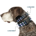thumbnail image 2 of Buckle-Down Pet Collar, Dog Collar Plastic Buckle, Argyle Navy Green White Gold, 13 to 17 Inches 1.5 Inch Wide, 2 of 8