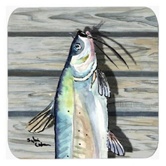 Fish Catfish Foam Coasters - Set 4, 3.5 x 3.5 In.