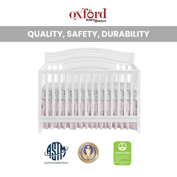 Oxford Baby Luella 4 in1 Convertible Crib, White - Walmart