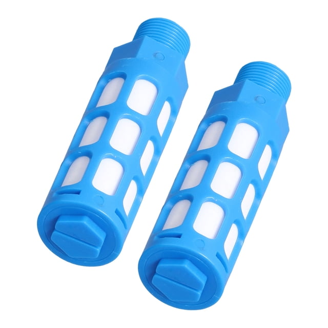 Silenciador neumático de plástico, control de flujo de línea de aire, silenciador de escape, accesorio de compresor, azul, 25 piezas, PSU-03