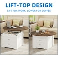thumbnail image 4 of Dextrus Farmhouse Round Lift Top Coffee Table with Storage in White and Walnut, 4 of 8