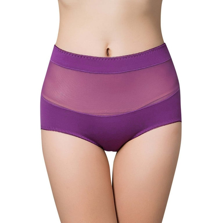 zuwimk Womens Panties ,Womens Underwear Cotton Bikini Panties Lace Soft  Hipster Panty Ladies Stretch Full Briefs Purple,M 