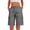 Gray, variant on Women's Elastic Waist Casual Bermuda Shorts Knee Length Wide Leg Cargo Bottoms for Weekend Outings Holiday Trips And Everyday Leisure Wear Wine Wine S