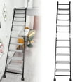 thumbnail image 3 of Qiyester Foldable Aluminum Alloy Loft Stairs Ladder 9.5ft Heavy Duty Bunk Bed Ladders with Handrails & Hooks 10 Step Attic Ladder for Small Opening Load 330 Lbs, 3 of 9