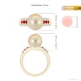 thumbnail image 5 of ANGARA Golden South Sea Cultured Pearl Ring with Rubies in 14K Yellow Gold for Women | June Birthstone, Birthday, Anniversary, Jewelry Gift for Women | Pearl Ring, 5 of 9