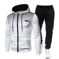 thumbnail image 2 of Chándal de moda con cremallera para hombre, Sudadera con capucha, ropa de gimnasio para Fitness, conjunto de ropa deportiva para correr, chándal para correr al aire libre, otoño e invierno, nuevo, 2 of 5