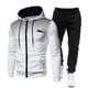 thumbnail image 2 of Chándal de moda con cremallera para hombre, Sudadera con capucha, ropa de gimnasio para Fitness, conjunto de ropa deportiva para correr, chándal para correr al aire libre, otoño e invierno, nuevo, 2 of 4