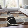 thumbnail image 6 of HomeRoots 675088 8 x 10 ft. Pewter Gray & Black Geometric Washable Machine Made Rectangle Area Rug with UV Protection, 6 of 9