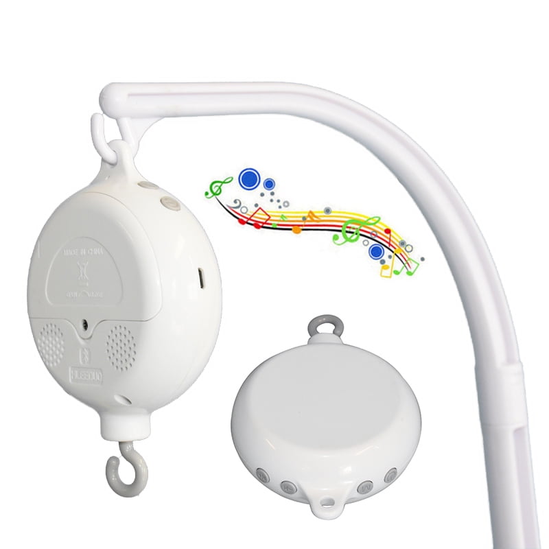 Baby Crib Musical Mobile Battery-Operated 60 Songs White