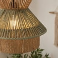 thumbnail image 6 of 14 Inch Handwoven Boho Pendant Light Shade, Vintage Rustic Wicker Lamp Shade With Natural Woven Texture, Farmhouse Style Hanging Lamp Cover For Living Room, Bedroom, Dining Room,, 6 of 7