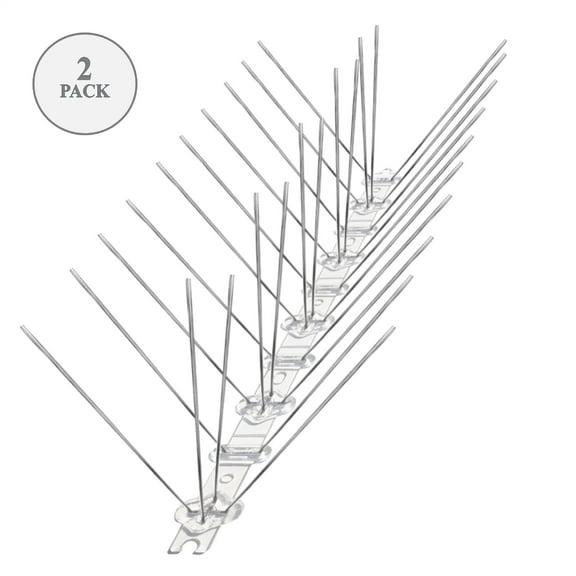 JM Gardens 2 Pack Bird Control Spikes 10 feet Each Stainless Steel, Silver